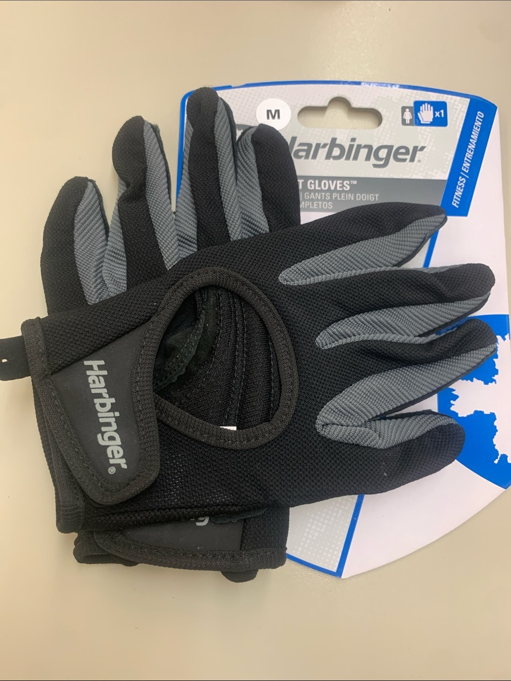 NWT - Harbinger Power Pro Full-Fingered Workout Gloves - Black & Gray
